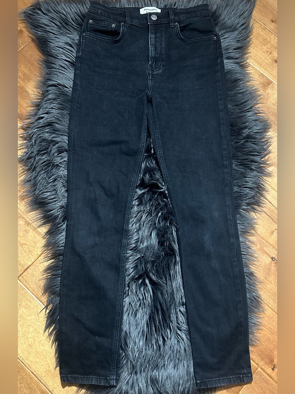 Reformation High Rise Jeans Black Straight-Leg Jeans Size 27 - Picture 5 of 10